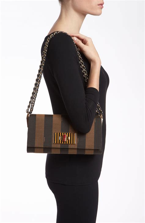 fendi claudia pequin striped shoulder bag|Fendi Pequin Claudia Shoulder Bag .